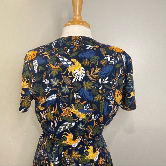 J. Crew 🐆 Drapey Wrap Dress Jungle Animal Print - Picture 5 of 11